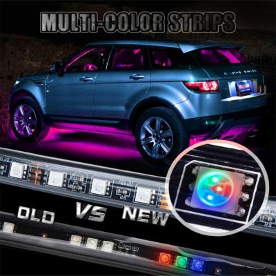 China Car Chassis Ble DC12V RGB Remote Control Car Chassis Led Strip Lights Colorful Car Light Accessories Led Car Led Light Bar for sale