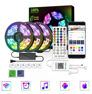 China Modern Hot Sale BLE and RGB 5050 Remote Control RGB 5050 App Strip Light Game Room Decor Modern Colorful Led Smart Light for sale