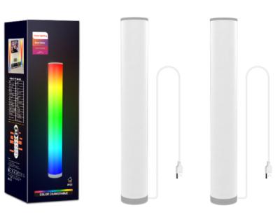 China Modern Hot Sale Ble Color Changing Cylindrical RGB Floor Lamp Corner Light 5V USB Charging Game Room Decor Gaming Light for sale