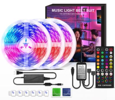 China Easy Installation Music and RGB Infrared Remote Control Color Changing DC12V 5050 Led Strip Game Light Game Room Decor for sale