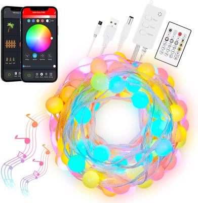 China High Brightness Wifi Ble Music Sync Multi Colors USB Wire Christmas Fairy Lights Variable Rubber Covered Smart Fairy Lights For Bedroom for sale