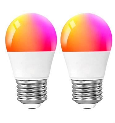 China Indoor Work with Alexa and Google Home RGB Color Changing Warm White Dimmable Led Bulbs E27 G45 Smart Wifi Smart Bulb for sale