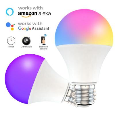 China Voice and App Control Indoor RGB TDC Multi Color Led Light Bulb Wifi Ble Foco E27 15W Smart Light Bulb With Alexa for sale