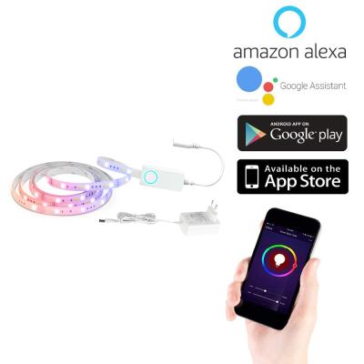 China Residential Google Home and Strip 12V 5W Alexa WIFI Remote Control Color Variable and Dimmable Smart Flexible Light Lights for Home for sale