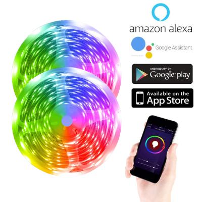 China Million Colors Easy Adjustable Brightness Smart Led Strip Light 5050 RGB CCT 12V Led Strip Light Smart Led Strip Light Alexa for sale