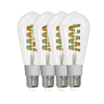 China Variable Indoor Multi Colors And Dimmable ST64 Filament Bulb RGB CCT Smart Bulb E27 ST64 Led Filament Bulb Light for sale