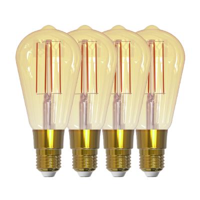 China Indoor wholesale high quality remote control bulb E27 ST64 filament dimmable phone WIFI filament bulb TDC 1800-2700K for sale