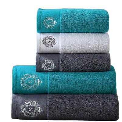 China 100% Luxury High Quality Bath Towels Hand Face Towel Bamboo Cotton Towels Safe For Kids Bathing for sale