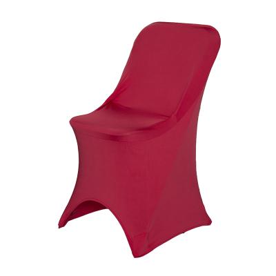 China Simple Hot Sale Spandex Burgundy White Red Folding Chair Covers For Wedding Party Events for sale