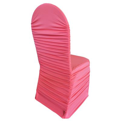 China Wholesale Durable Stylish Machine Washable Ruched Ruffled Wedding Spandex Chair Cover Banquet Home Hotel Chair Cover for sale