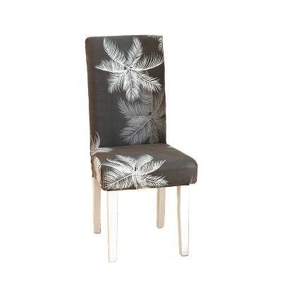 China Simple Flower Printing Chair Covers Spandex Elastic Seat Cover For Wedding Dining Office for sale