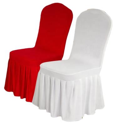 China Strechable Polyester Spandex Ruched Skirt Stretch Wedding Chair Covers For Weddings Dining Party for sale