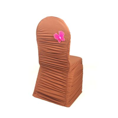 China Easy To Clean Quantity Discounts Easy To Carry Customized Ruffled Spandex Chair Covers for sale