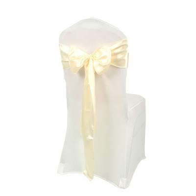 China Easy To Clean Wholesale Satin Wedding Chair Sash Chair Bands For Decorative Banquet for sale