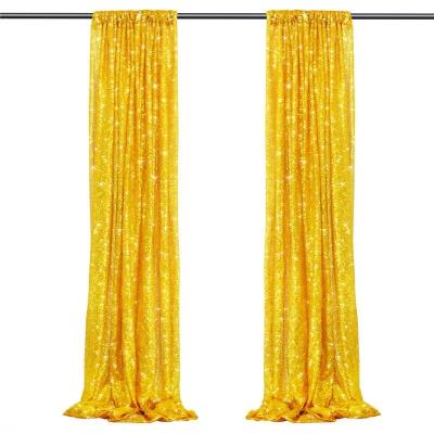 China Hot Selling High Quality Custom Made Party Wedding Banquet Gold Sequin Curtain Backdrops Europe / American 2021 Style for sale