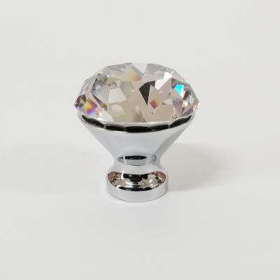 China High Standard Modern Diamond Shape Design Crystal Glass Knobs Multiple Sizes Eco-friendly Multiple Sizes Metal Drawer Knob for sale