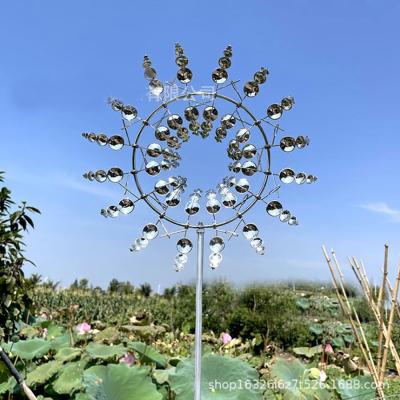 China Unique Magic Metal Windmill Minimalist Outdoor Wind Spinners Wind Catchers Yard Patio Easy To Install Lawn Garden Decoration Tools for sale