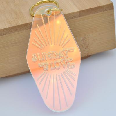 China 5,000 styles in our factory for you choose. custom personalized holographic motel hotel key indicator printing key chain promotion gift for sale