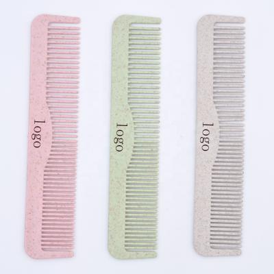 China Custom Curved Travel Comb Promotion Hair Pick Comb Personalized Biodegradable Straw Hair Comb for sale