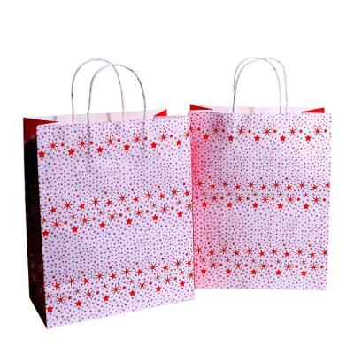 China Custom Recyclable Fancy Design Birthday Party Christmas Food Carrier Material Paper Handbags Recyclable For Candy for sale