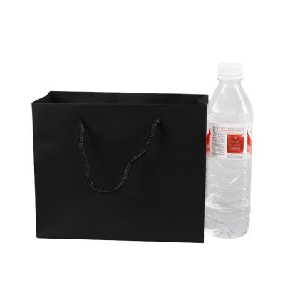 China Factory Recyclable Promotion Matte Laminated Black Matte Retail Gift Luxury Paper Bag for sale