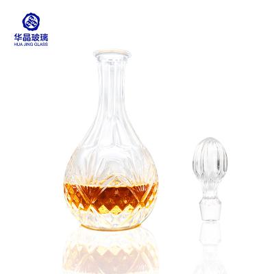 China Beverage factory sales whiskey glass decanter glass bottle with cork for sale