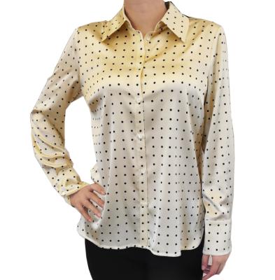 China Long Sleeve Blouses 2020 Women's Tops Anti-pilling Sleeve Shirt Women Autumn and Dot Print Silk Shirt Lapel Blouses for sale