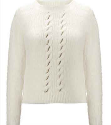 China Knitted White Women's High Neck Sweaters Of Women Breathable Winter Sweater Pullover Sweater For Women for sale