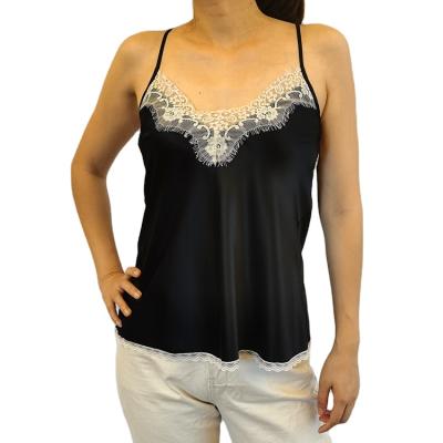 China Breathable Sleeveless Satin Bottoming Women Lace Up Vest Camisole Silk Sling Tank Tops for sale