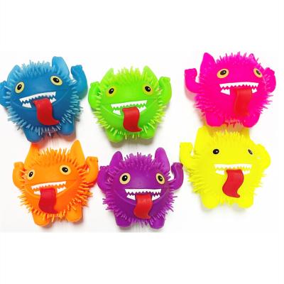 China Small Monster Design Animal Ball Squishy Ball Inflatable Toy Squishy Long Tab Design Light Up Toy Squishy Anti-stress Anti-strain Light for sale