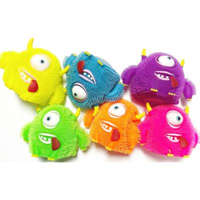 China Children Play Ball 2022 Factory Wholesale Flashing Eye Monster Toy Monster Hairy Funny Squishy One For Kids for sale