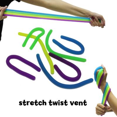 China Wholesale Eco-Friendly High Strength Expandable String Eco-Friendly Novelty Decompression Toys Fitness Body Arm Pull Rope Noodle Sensory Relaxation Toy for sale