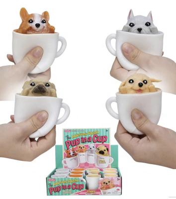 China Toy Fun Pop Up Cup Kids Animal Toy Squeeze To Stir Customized Stress Reliver Toy for sale