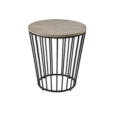 China Dismountable Pre Assembled Geometric Solid Wood Side Table (Other) Vintage Style Adjustable Rustic Exquisite Metal for sale