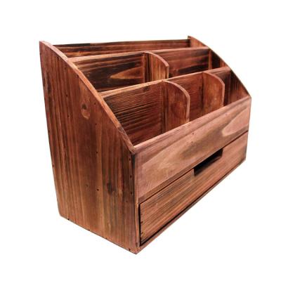 China Exquisite Rustic Durable Solid Wood Sundries Multi Functional Desk Organizer Water Proof Items Etc. household for sale