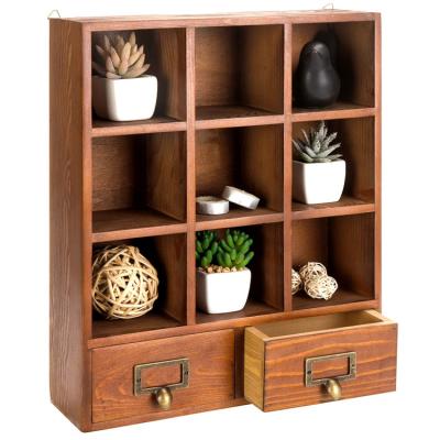 China China Large Size Multi Functional Wall Hanging Mounted Solid Wood Desktop Display Essential Oil Shelfs for sale