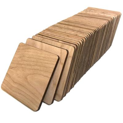 China Sturdy Best Durable Selling Water Resistant White Wood 4 x 4 Inch Handmade Pieces For Coasters for sale