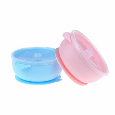 China Wholesale BPA Free Newborn Feeding Bowl With Cover Easy To Clean Silicone Baby Bowl for sale