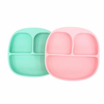 China 100% New Design Food Grade BPA Free Eco-Friendly Kids Fit Baby Silicone Washable Flat Suction Feeding Bowl for sale