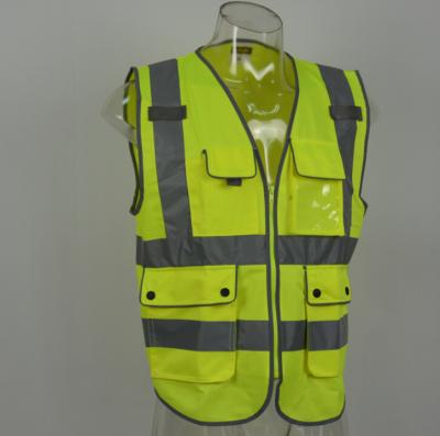 China 100% polyest with stripe high reflective high visibility safety EN20471 reflective customized vest for sale