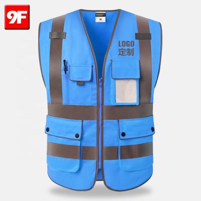 China Protective Gear Motorcycle 9F Blue 360 ​​Degree Safety Reflective Vest for sale