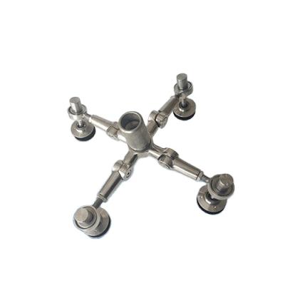 China Modern Hot Sale 4 Ways Stainless Steel 304&316 Stainless Steel Cheap Price Spider Glass Fittings For Facade Glass Wall Glass Spider for sale