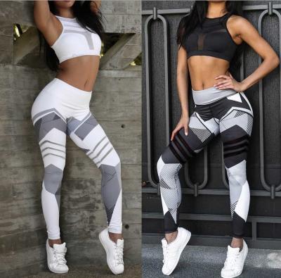 China Hot Sale Breathable Women Printed Yoga Leggings High Waist Tight Gym Wear Slim Fitness Sports Yoga Pants for sale