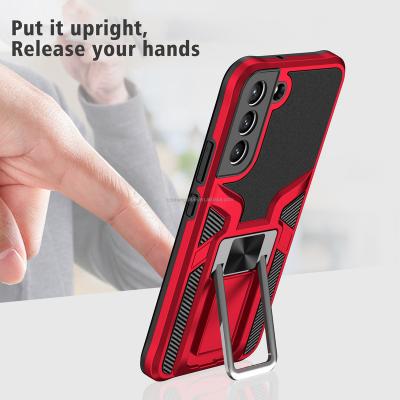 China Multifunctional Shockproof Armor Shockproof Kickstand Phone Case Cover For Samsung S22 Phone Case With Detachable Card Holder for sale