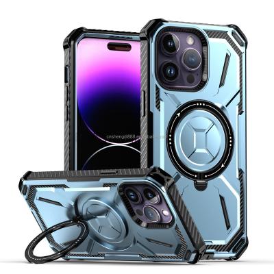 China Anti Fall Protective Durable Classic Design High Quality Shockproof Phone Case For iPhone 14 13 Pro Max Vehicle Magnetic Phone Cover Case for sale