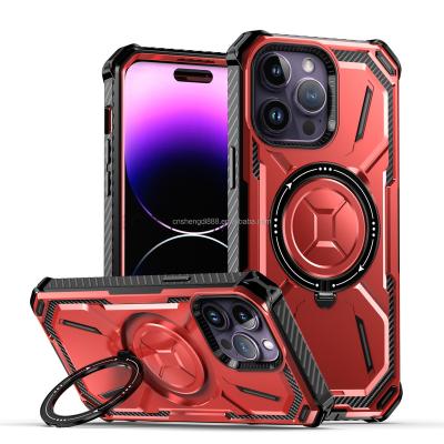 China 3in1 Shockproof Armor Back Cover Shockproof For iPhone 14 13 Pro Phone Case Car Ring Camera Kickstand Stand Holder for sale