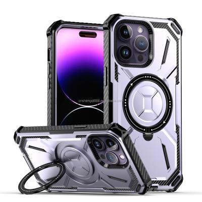 China Shockproof Metal Ring Kickstand Armor Shockproof Case For iPhone 14 Pro 14 Max Magnetic Car Holder TPU Back Cover for sale