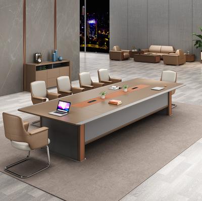 China Modern Wooden Luxury Conference Rectangle Panel Table Office Furniture Table For Boardroom Meeting Room Conference Desk for sale