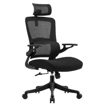 China Ergonomic Office Chair With Lumbar Support High Back Executive Black Mesh Swivel Office Chair for sale