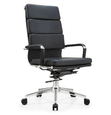 China Office Leather Office High Back Chair Executive Wooden Frame Office Chair for sale